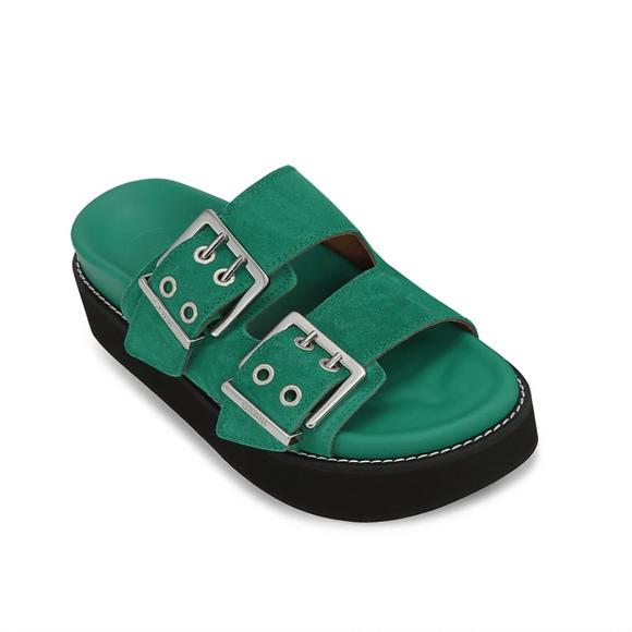Ganni | Shoes | New Ganni Wide Welt Chunky Buckle Sandal In
